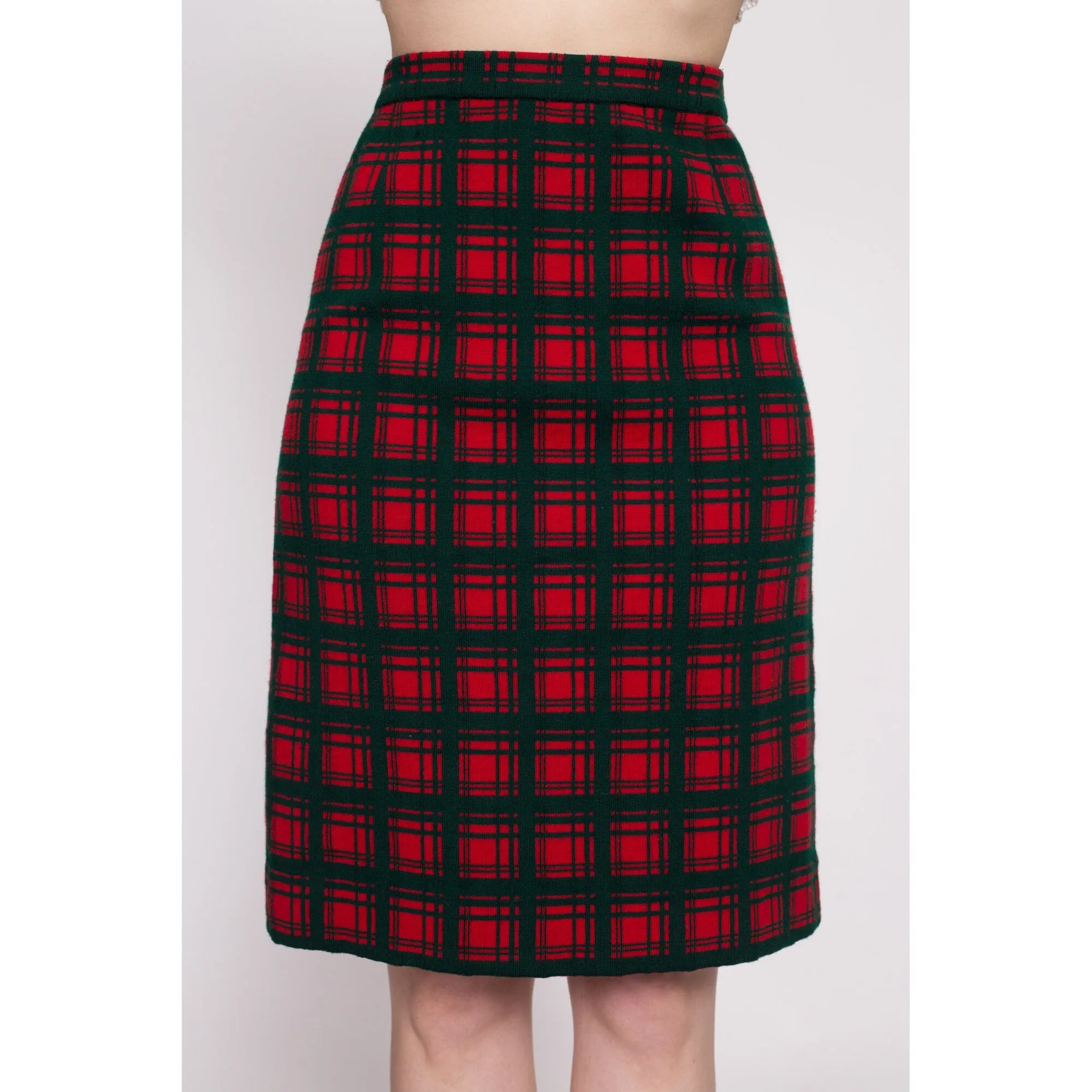 60s I. Magnin Plaid Pencil Skirt - Extra Small