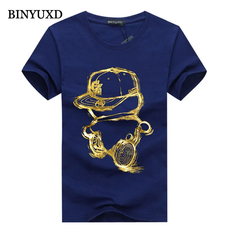 BINYUXD cotton 3DT-shirts men 2016 summer  funny teenage man's print T-shirt extended plus size 4XL 5XL white black red