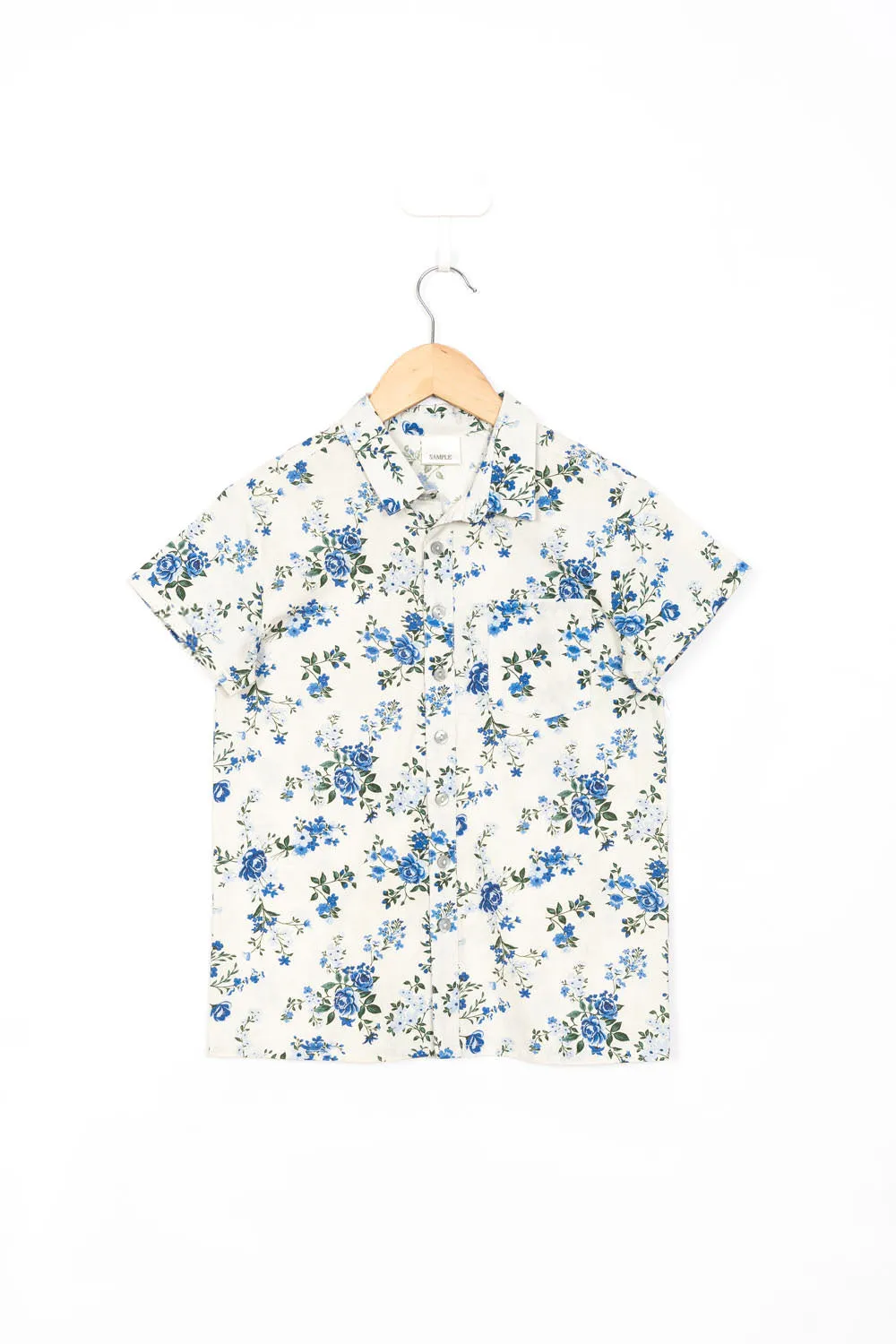 Blue Floral Print Shirt