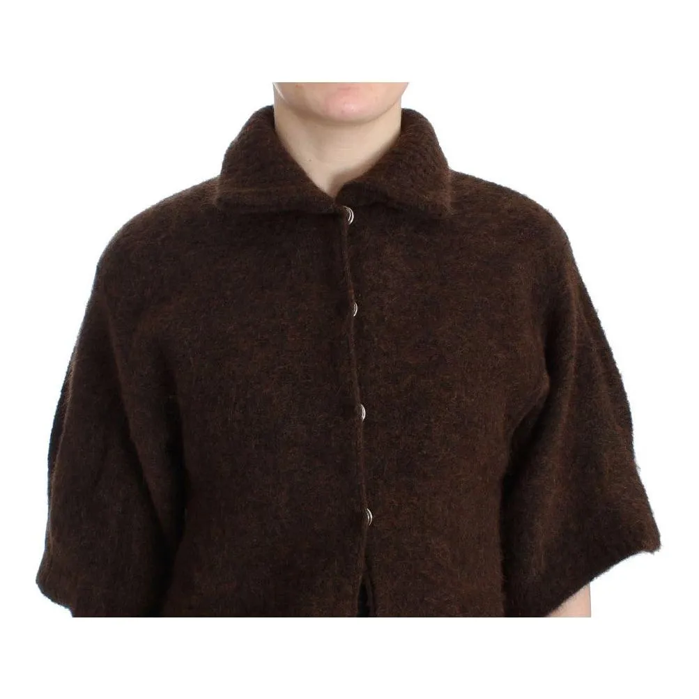 Cavalli Elegant Short Sleeved Brown Cardigan