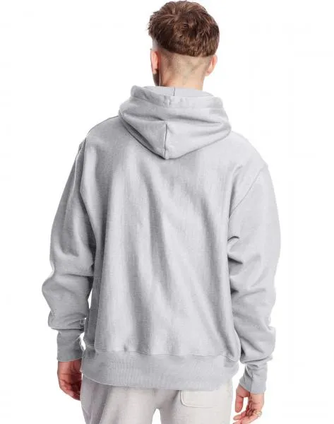 CHAMPION - Men - Reverse Weave Big Chenille Pullover Hoodie - Grey