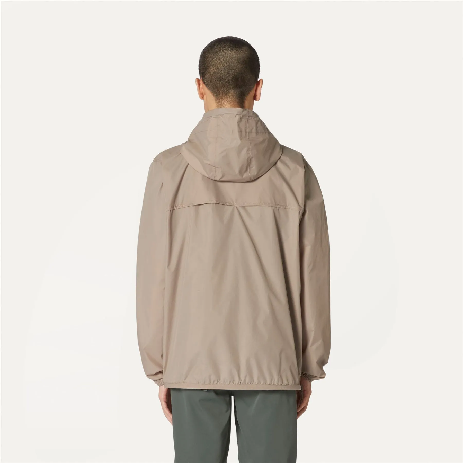 Claude - Unisex Packable Full Zip Waterproof  Rain Jacket in Beige Taupe