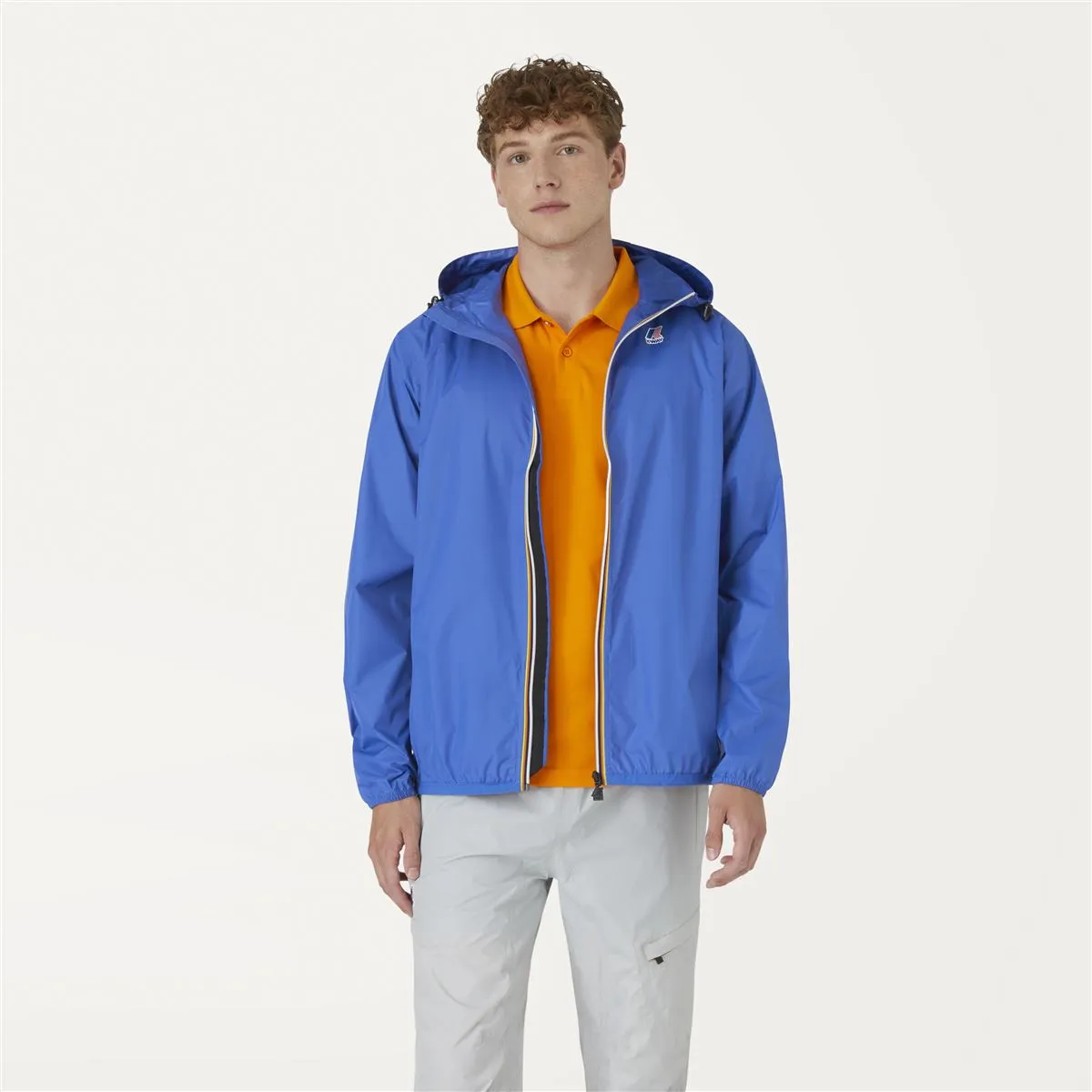 Claude - Unisex Packable Full Zip Waterproof  Rain Jacket in Blue Royal