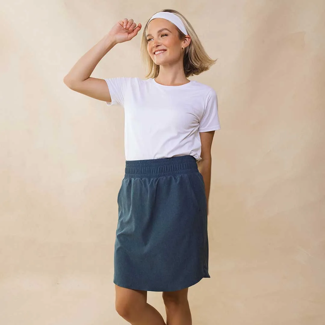 Club Skirt, Dark Chambray