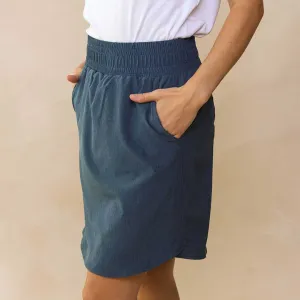 Club Skirt, Dark Chambray