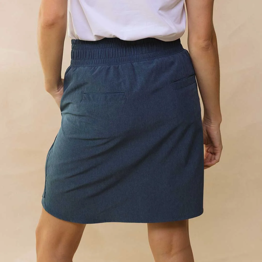 Club Skirt, Dark Chambray