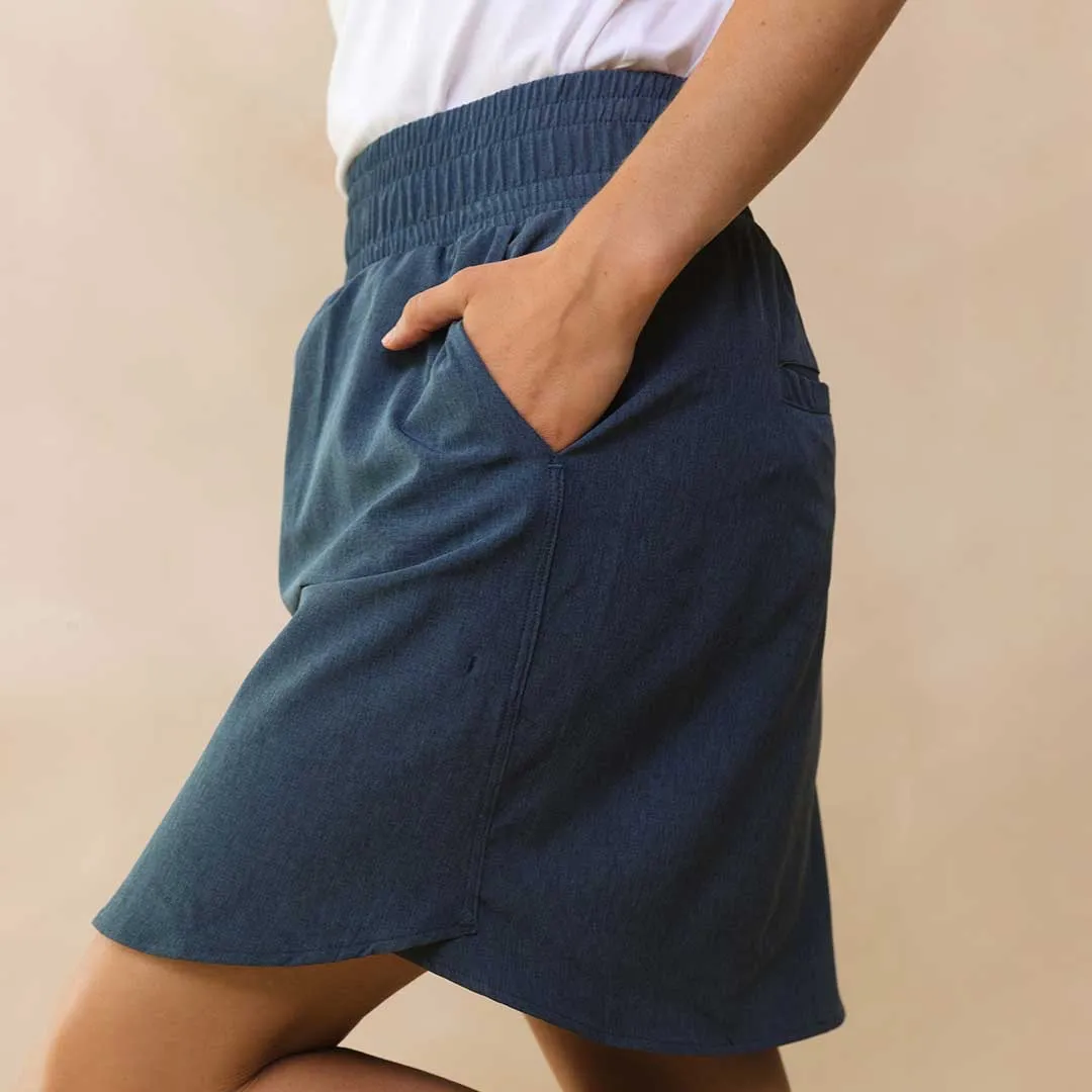 Club Skirt, Dark Chambray