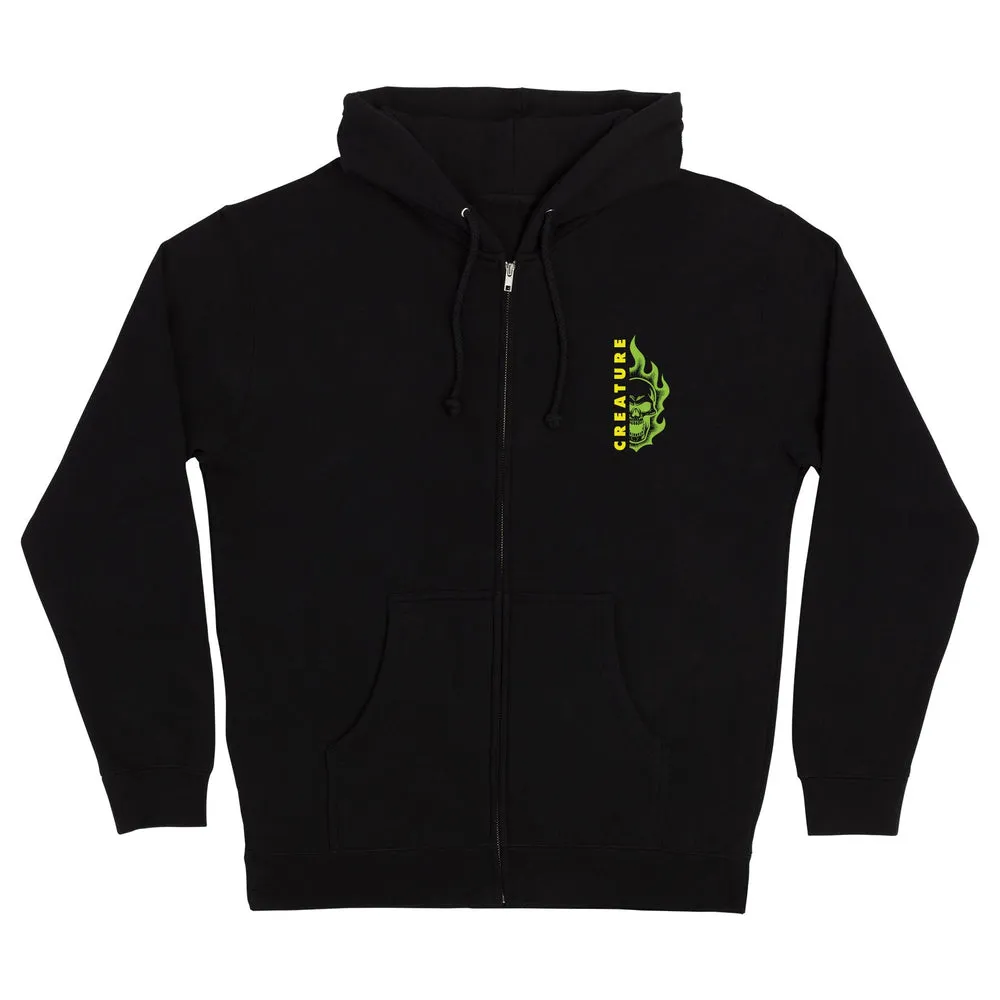 Creature Skateboards Vortex Men's Creature Zip Hoodie - BLACK