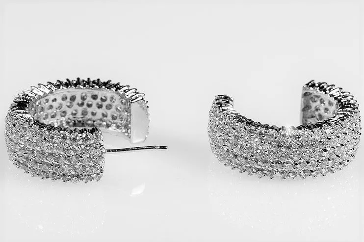 Detra 27mm CZ Cluster Hoop Earrings | 7ct