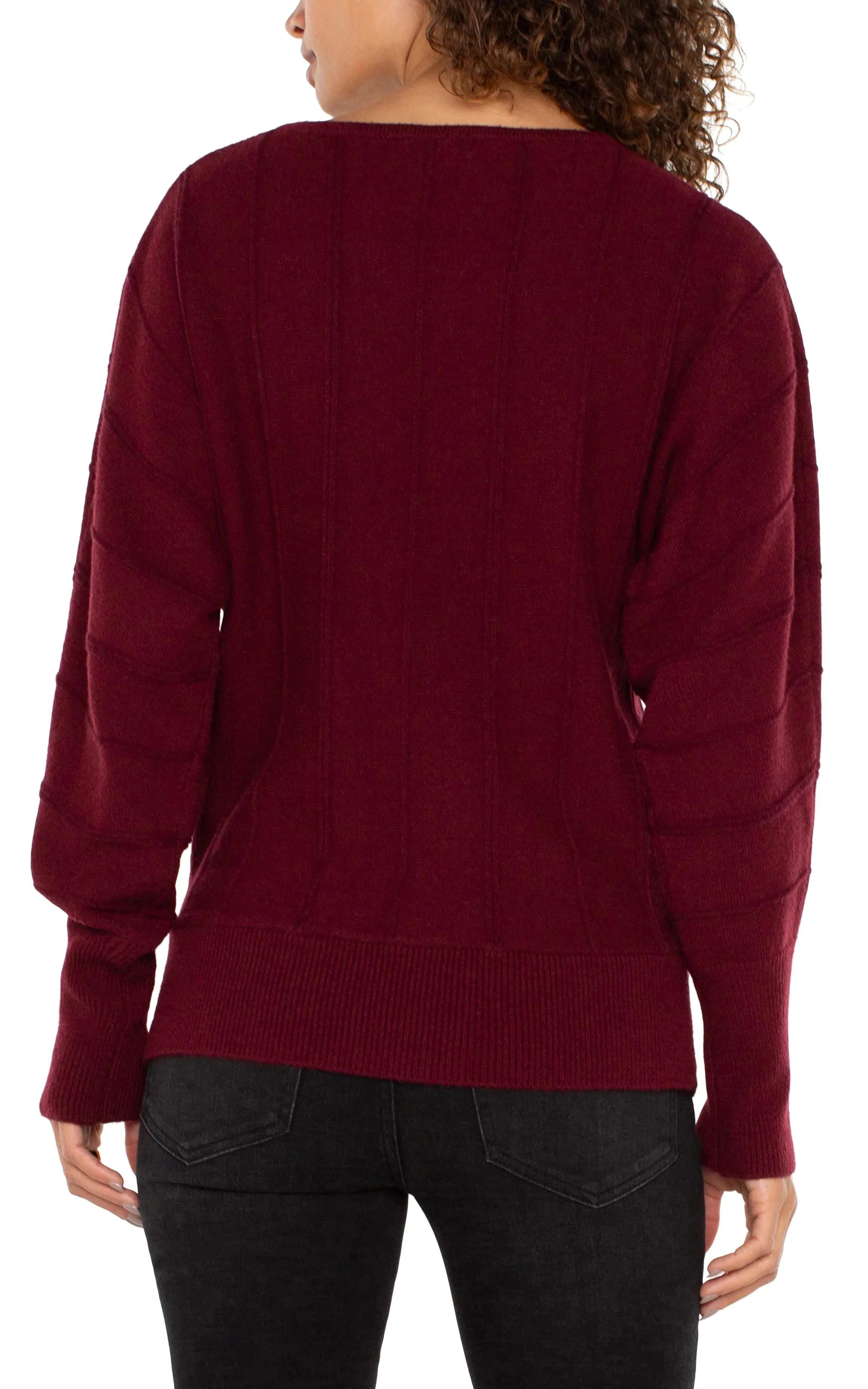 Dolman Sleeve Sweater in Dark Pinot Noir