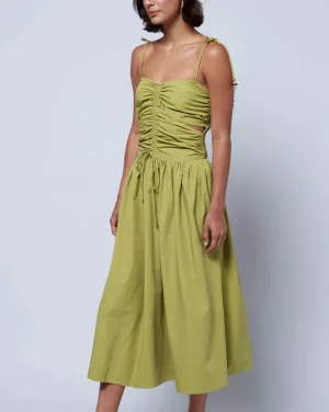 Drawstring Dress in Green