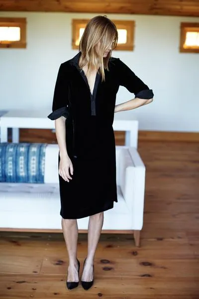 Emerson Fry Velvet Shirtdress