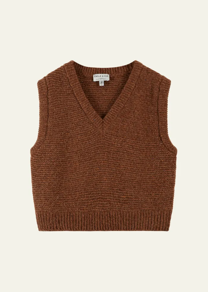 Emile et Ida Brown Wool Sleeveless Sweater