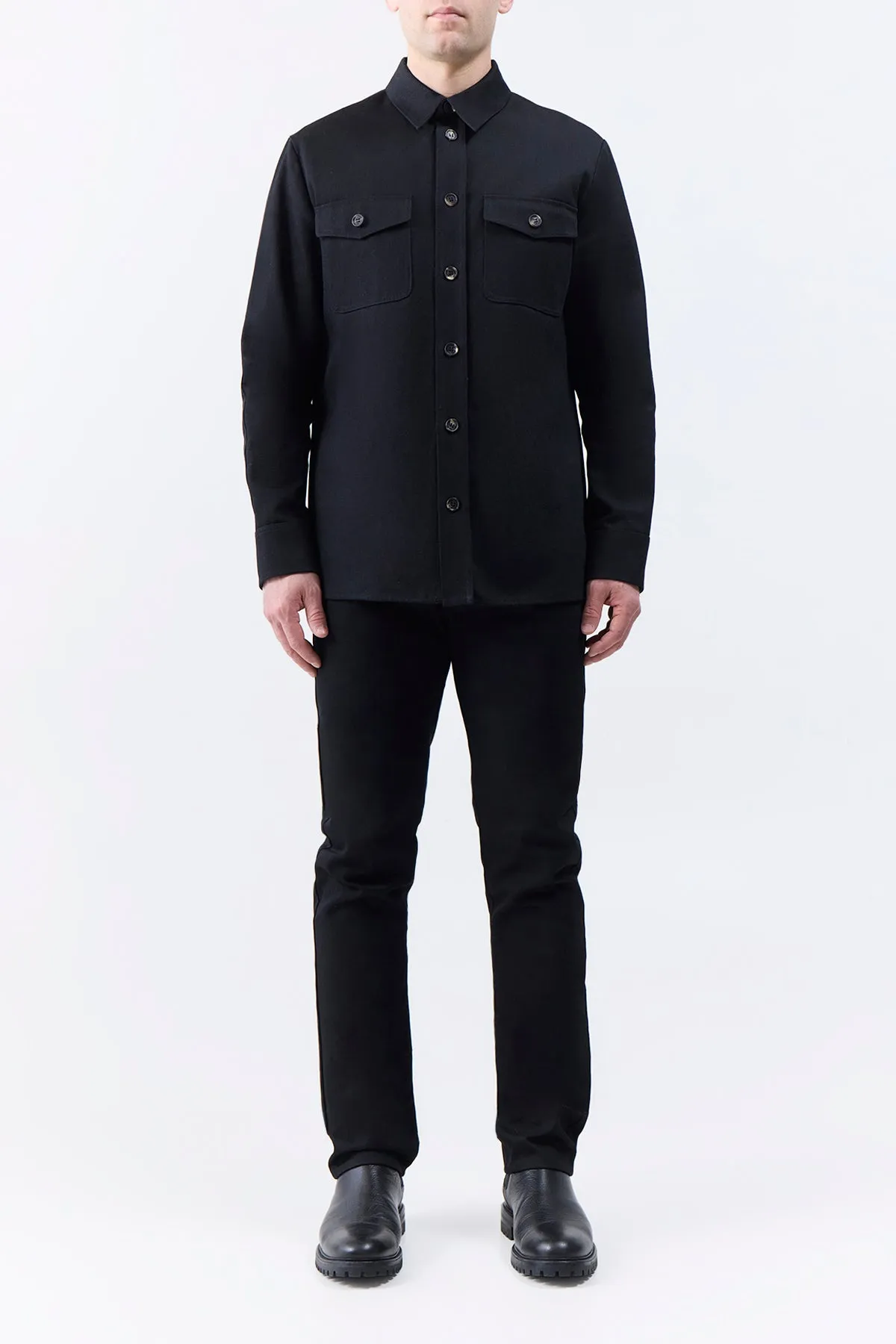 Everly Overshirt in Black Organic Cotton