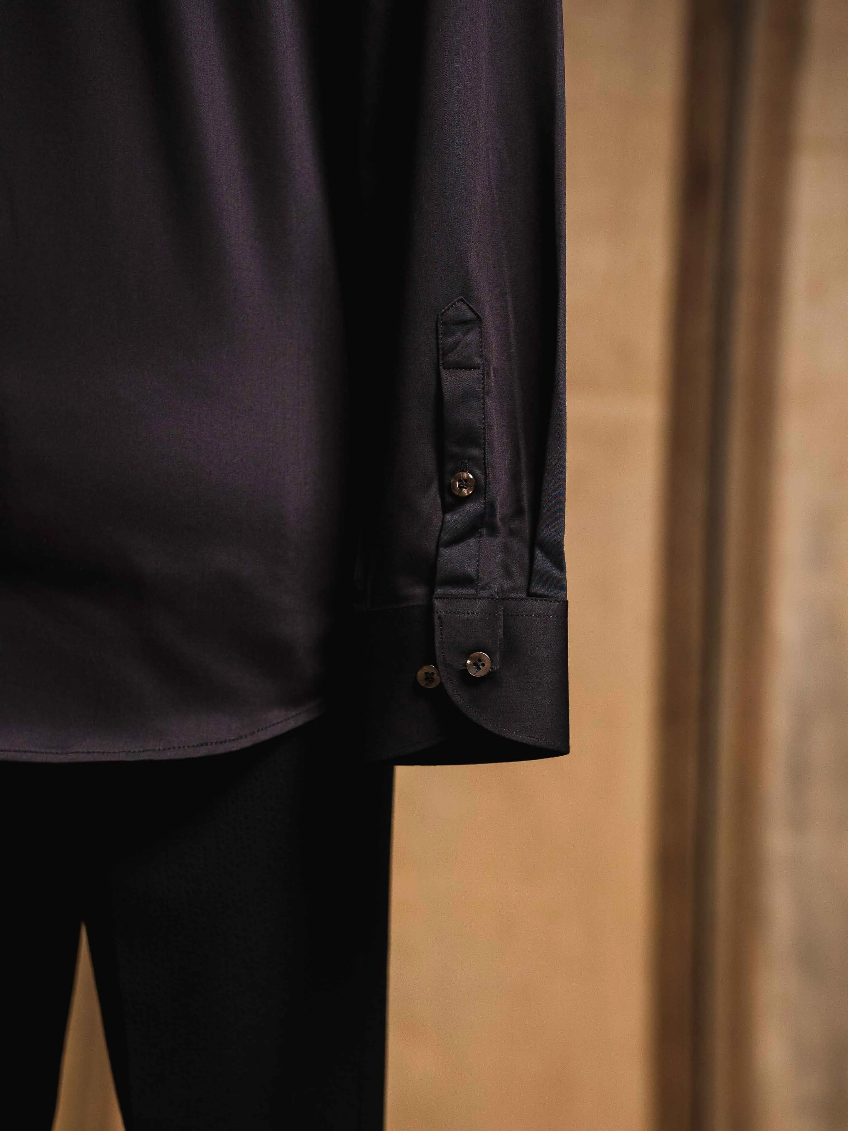 Formal Shirt - Black Pinned-Collar