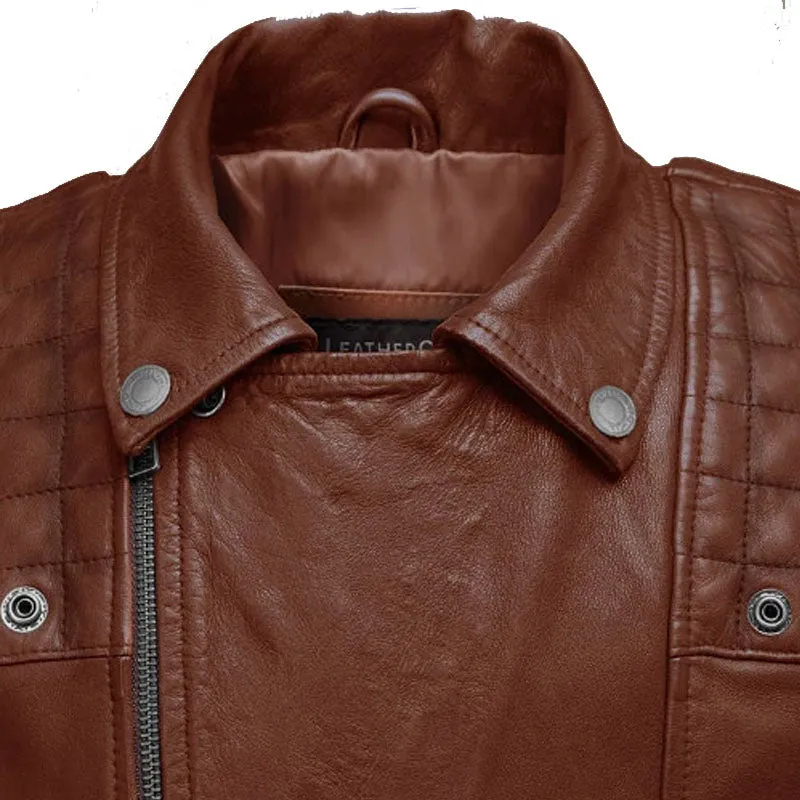 Genuine New Style Trending Ironwood Tan Biker Leather Jacket