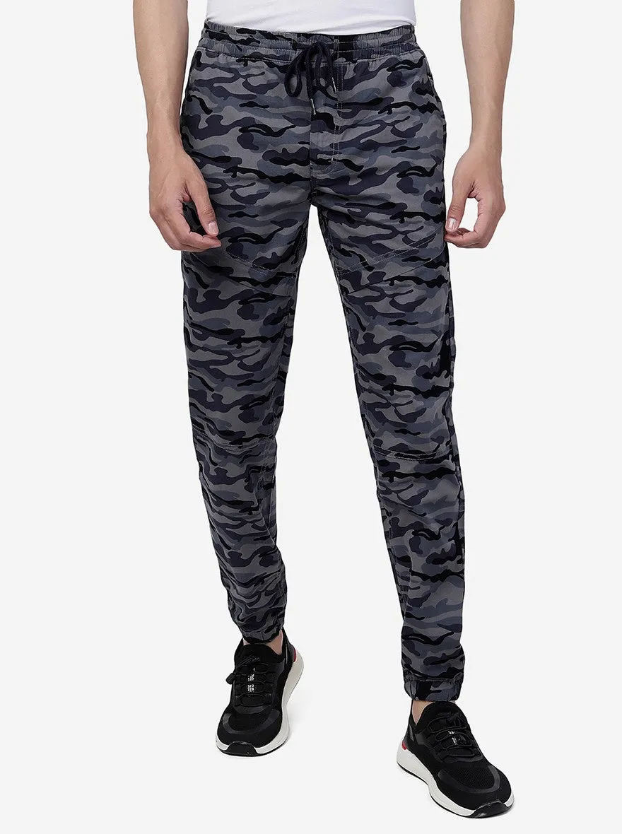 Grey Camo Printed Slim Fit Jogger | Greenfibre