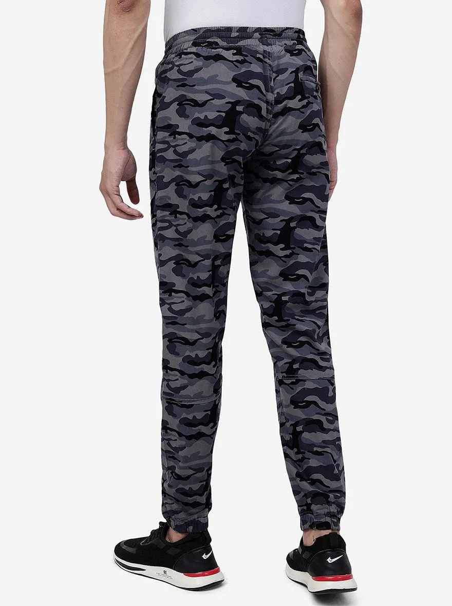 Grey Camo Printed Slim Fit Jogger | Greenfibre