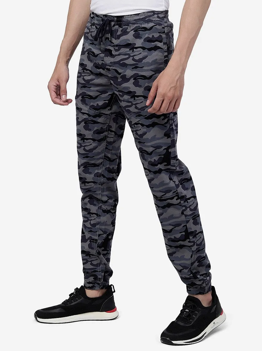 Grey Camo Printed Slim Fit Jogger | Greenfibre