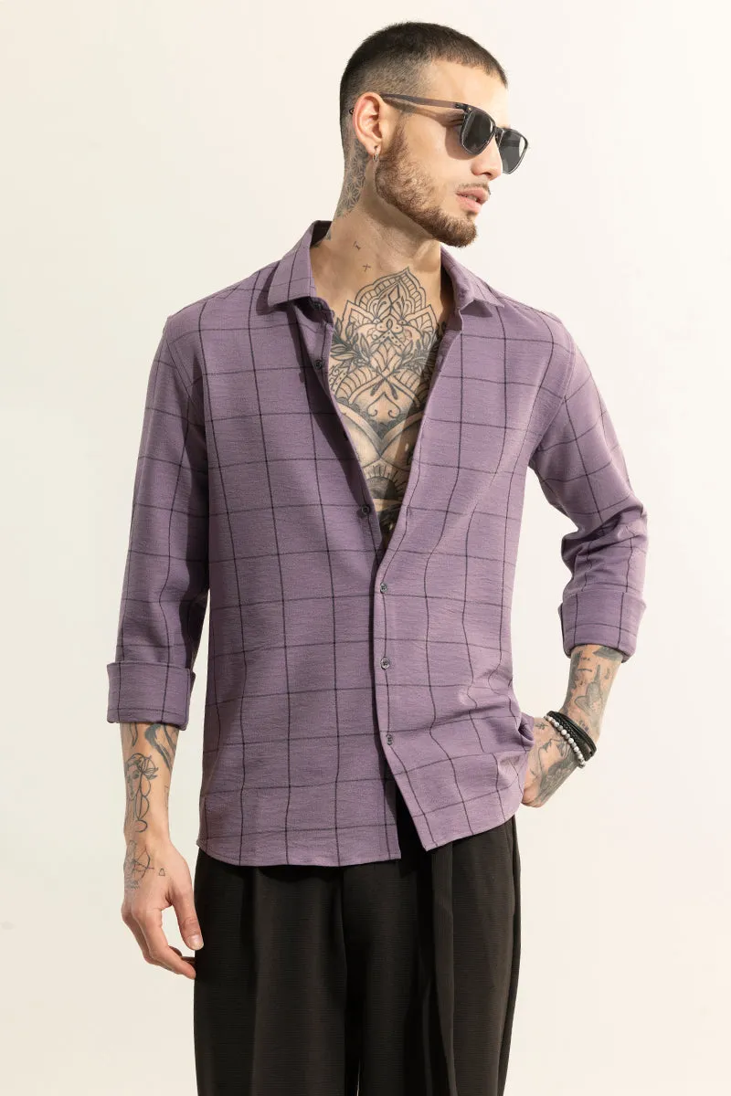 Grid Block Purple Checks Shirt