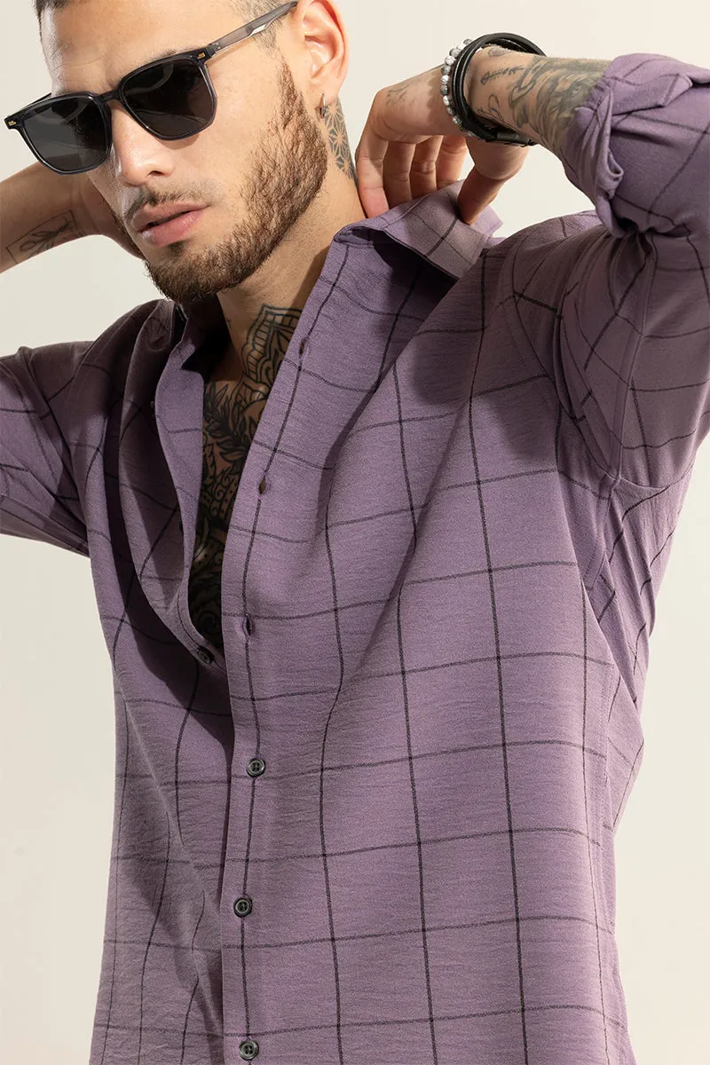 Grid Block Purple Checks Shirt