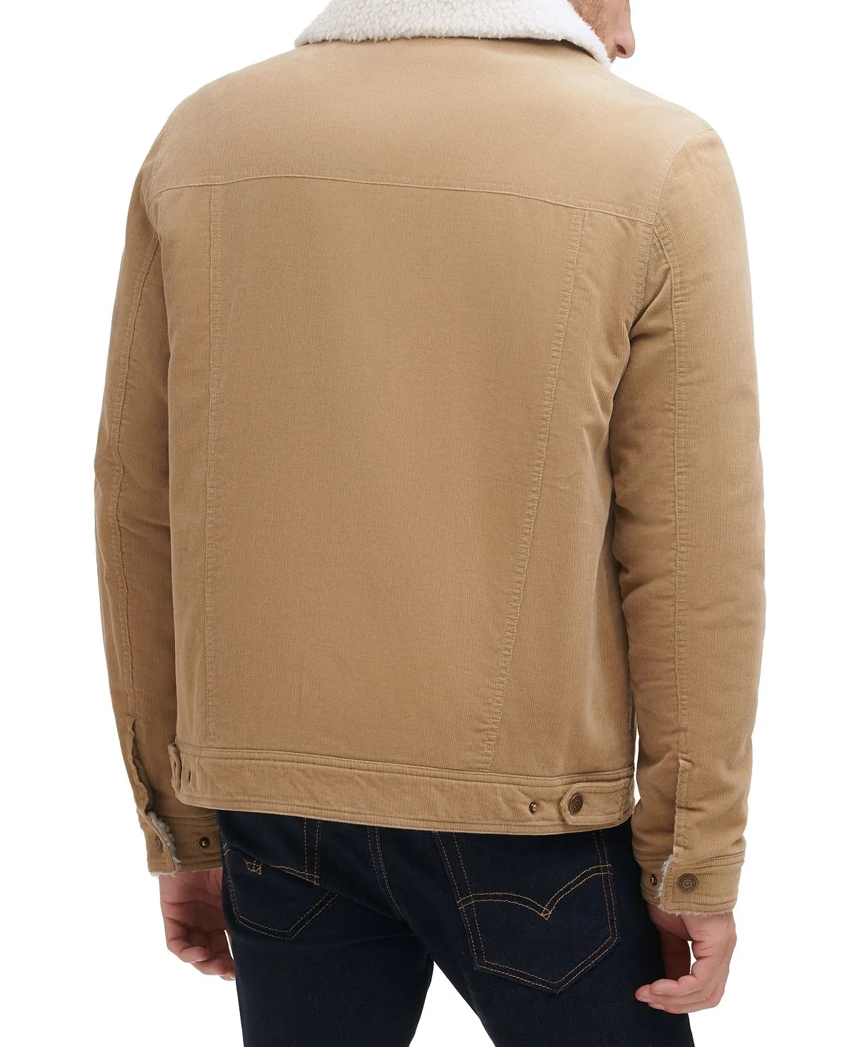 GUESS Men's Corduroy Bomber Jacket with Sherpa Collar