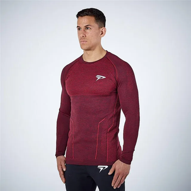 gymohyeah 2017 New Mens T Shirts Fashion O-Neck casual Long Sleeve T-Shirt Men Tight quick dry Fitness bodybuilding T-Shirts