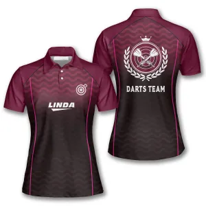 Interlaced Pattern Custom Darts Shirts for Women, Dart Polo Shirt