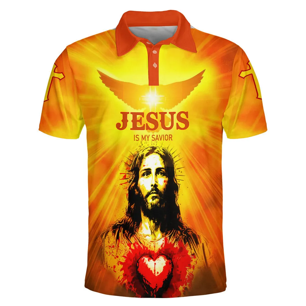 Jesus Heart Polo Shirt - Christian Shirts & Shorts