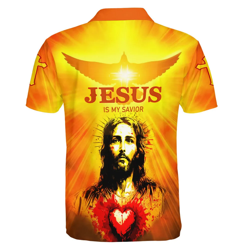 Jesus Heart Polo Shirt - Christian Shirts & Shorts