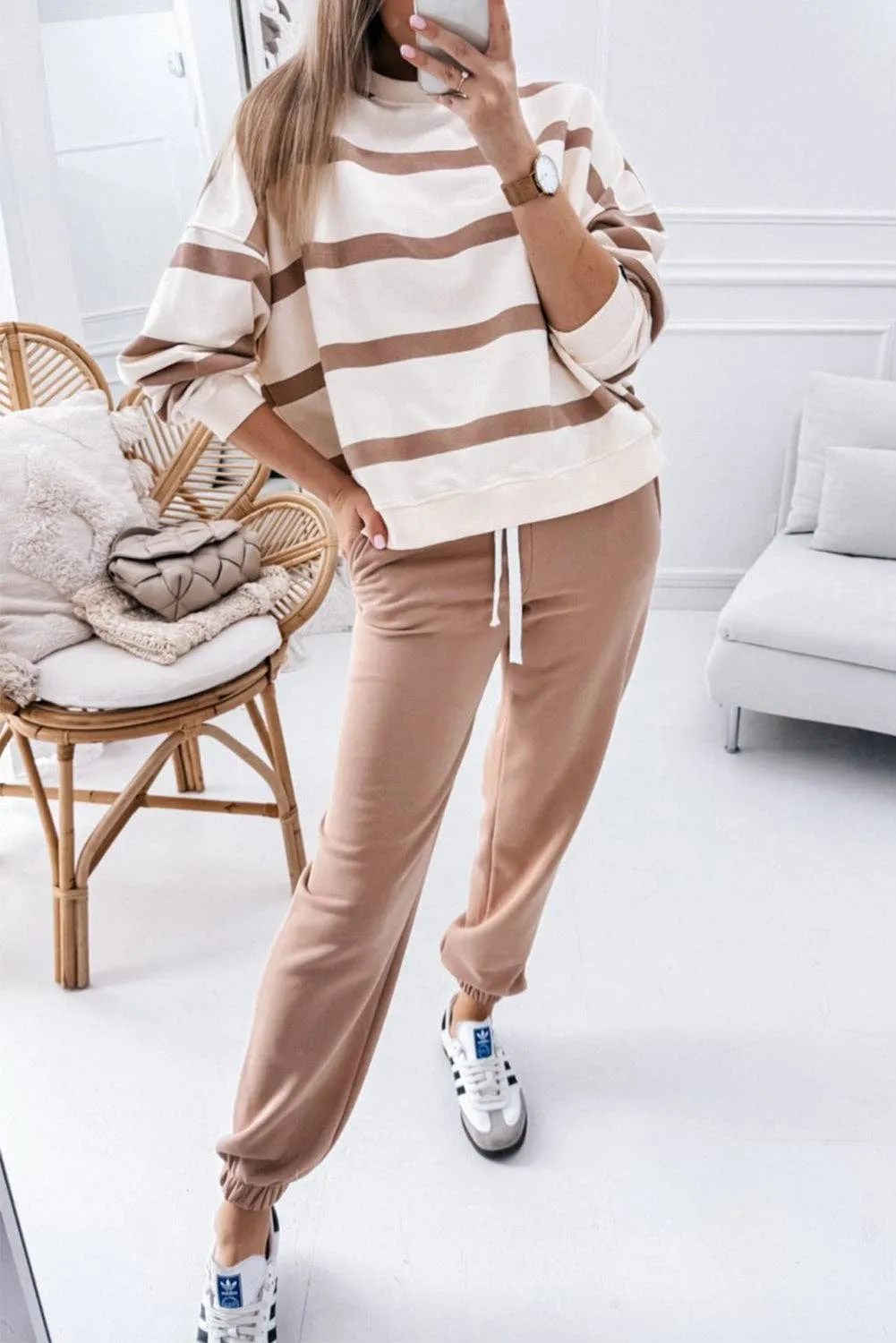 Leonard Striped Pullover and Joggers Set