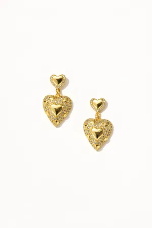 Lila Heart Drop Earrings