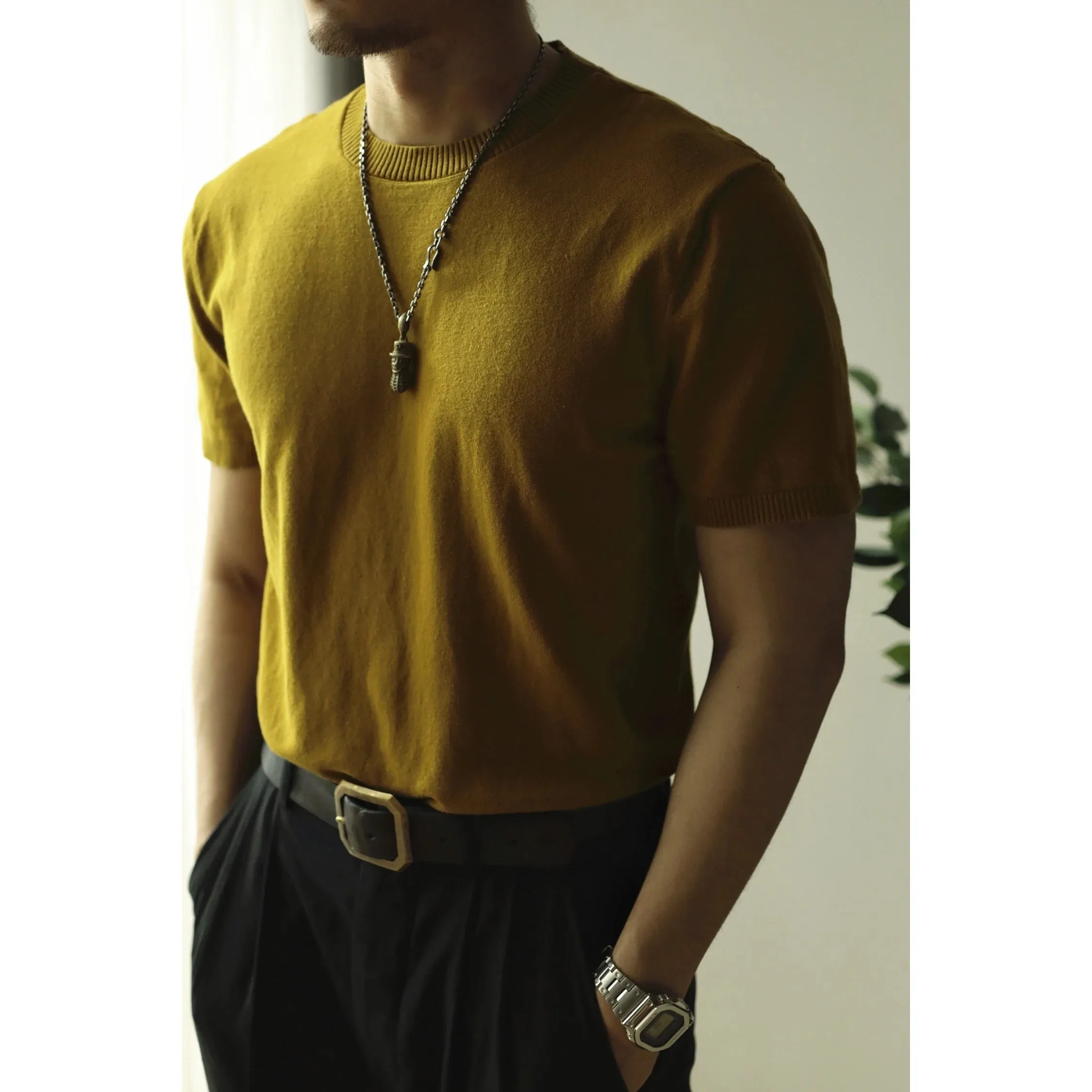 Men's O-neck Short Sleeves Pure Cotton Casual T-shirt