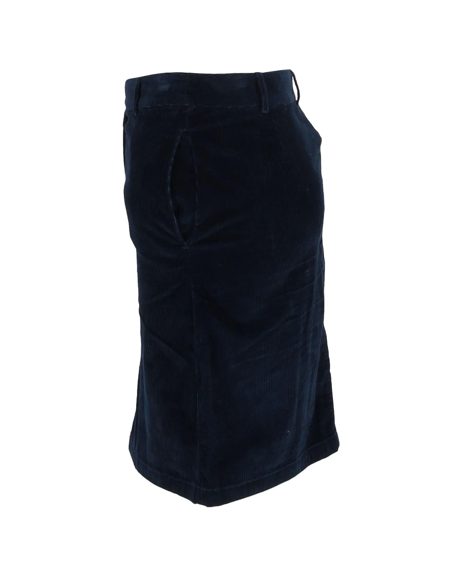 Mini A-Line Skirt in Navy Blue Corduroy