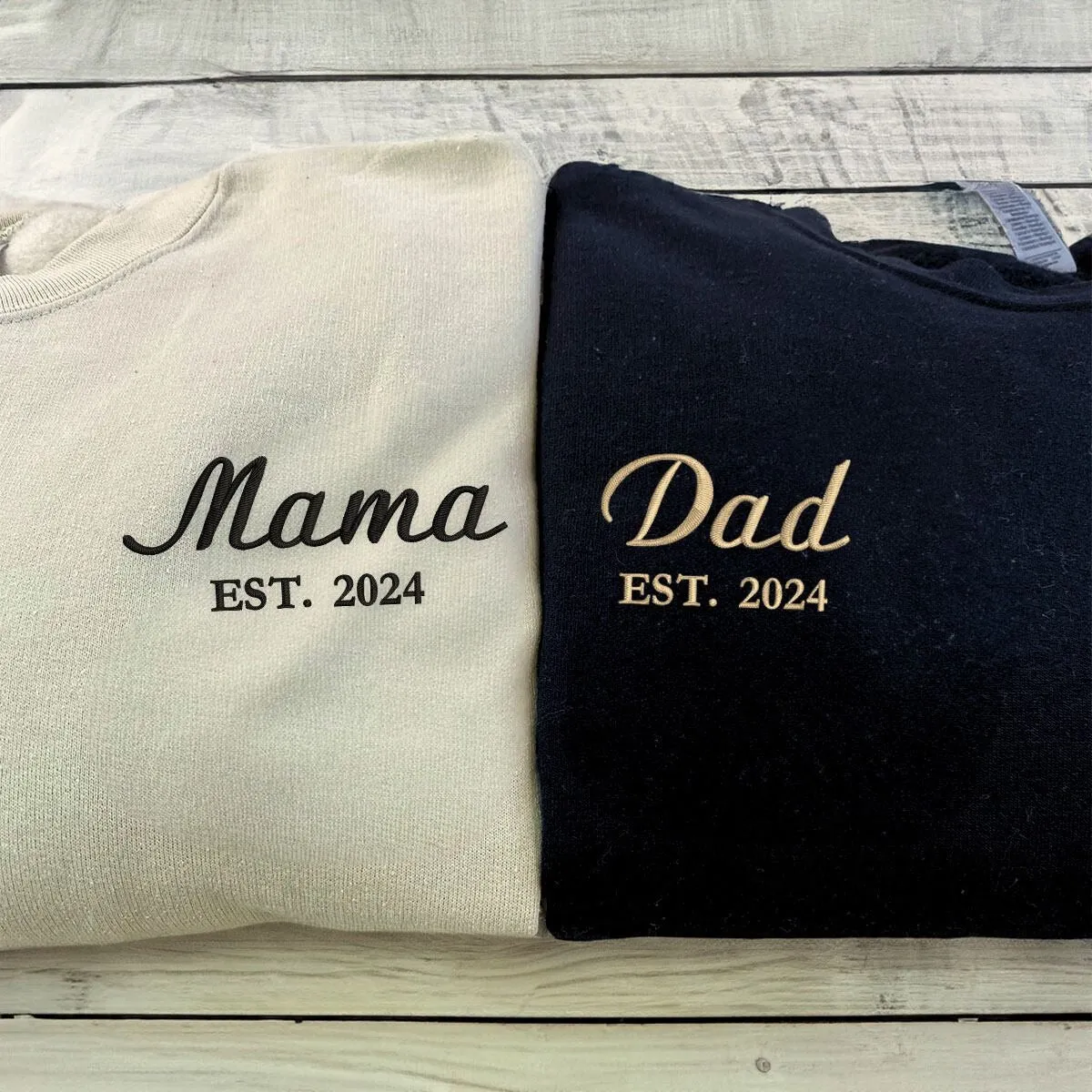 Mommy and Daddy Twin Pack: Embroidered Sweatshirt