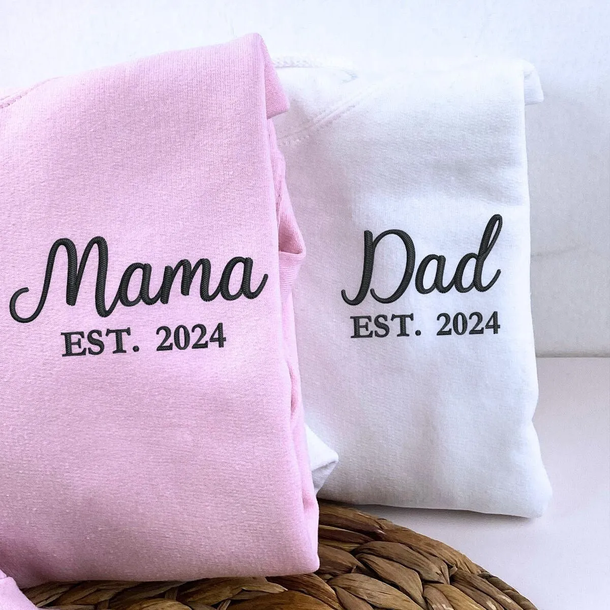 Mommy and Daddy Twin Pack: Embroidered Sweatshirt