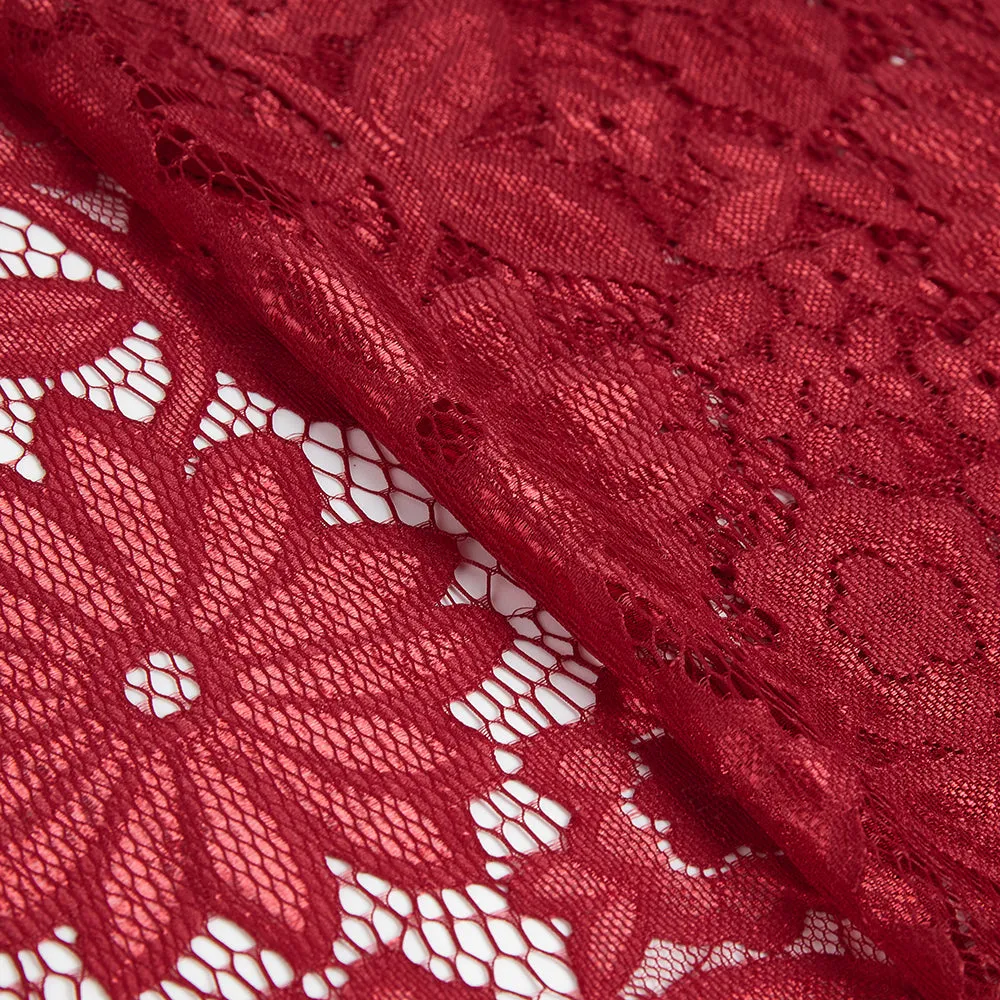 Nylon Flower Pattern Lace Fabric