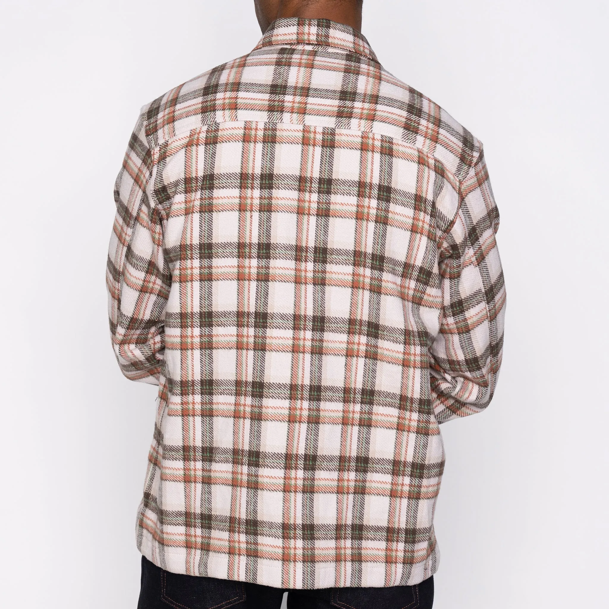 Over Shirt - Triple Yarn Twill Check Brush - Beige