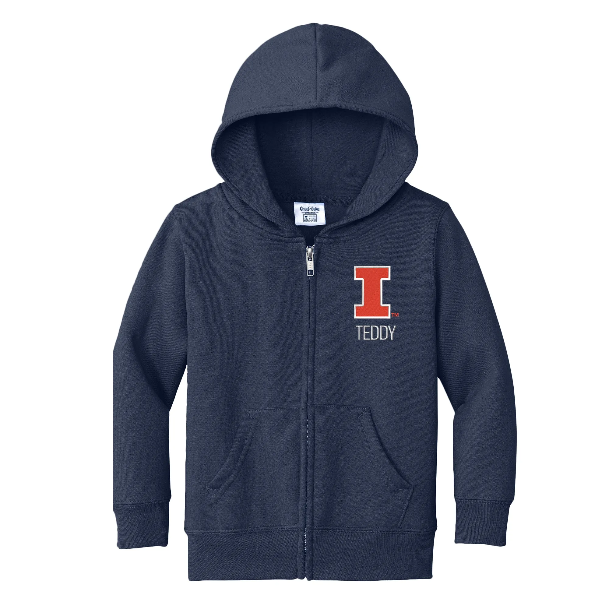 Personalized Illinois Fighting Illini Toddler Full-Zip Sweatshirt