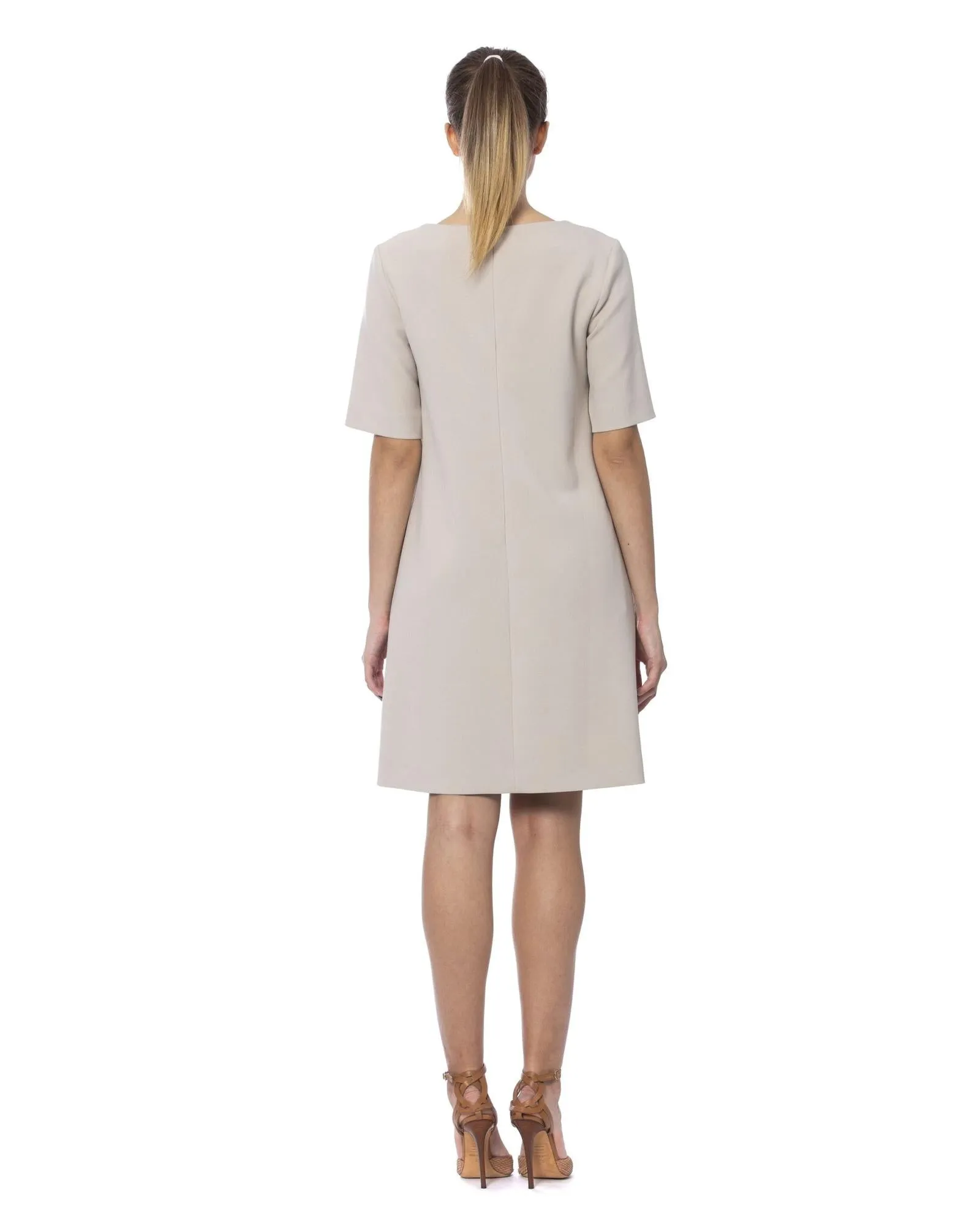 Peserico Beige Short Sleeve Dress