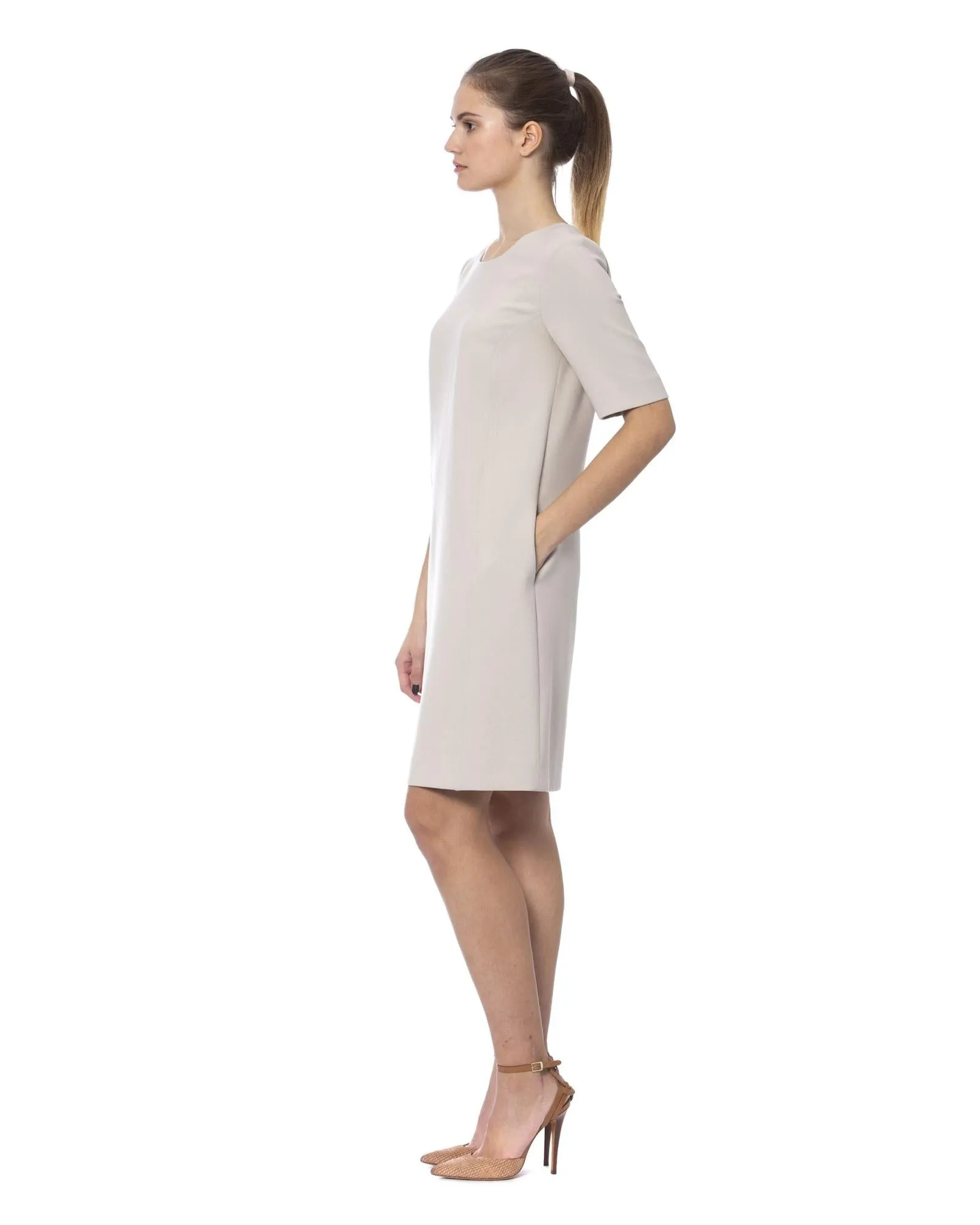 Peserico Beige Short Sleeve Dress