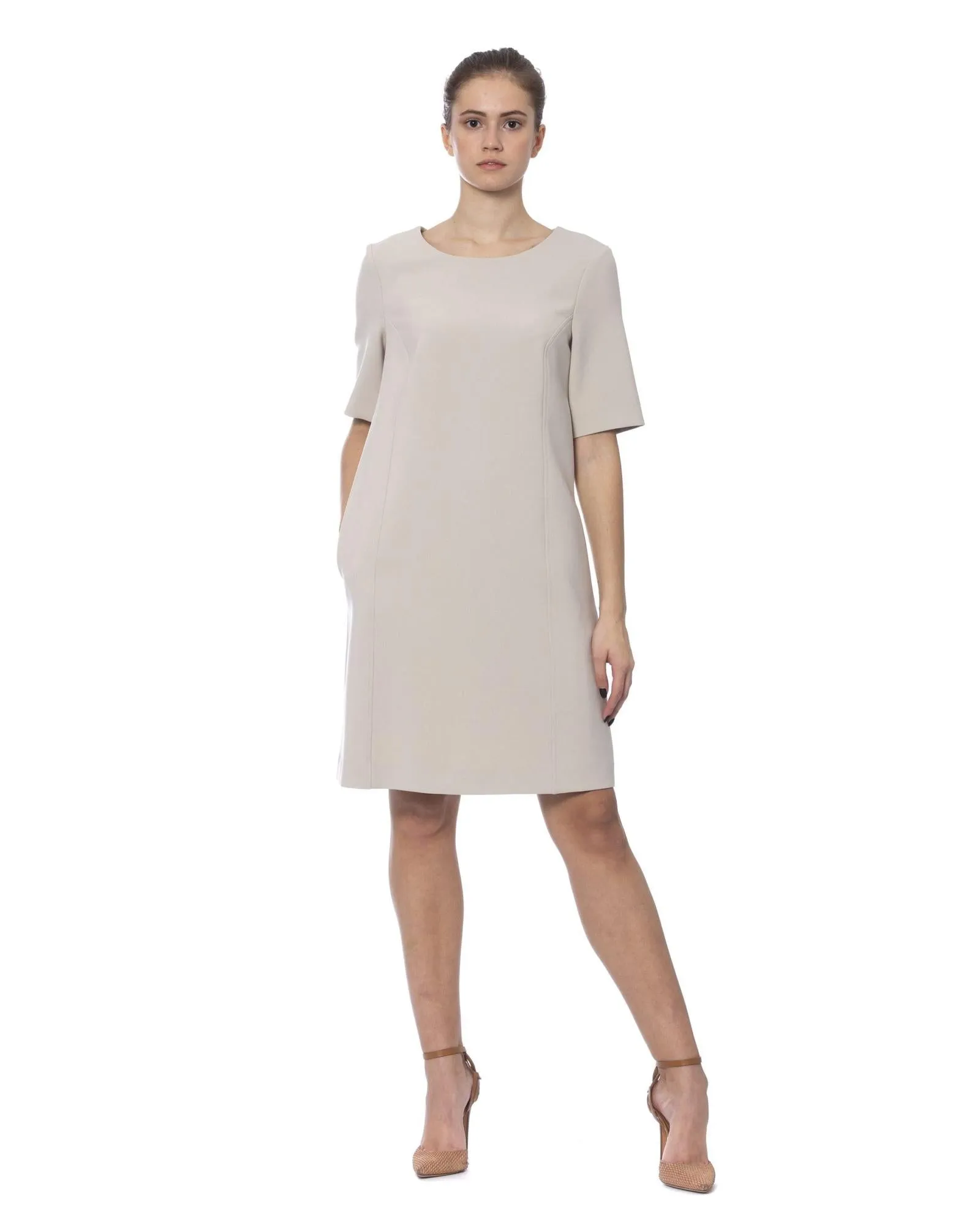 Peserico Beige Short Sleeve Dress