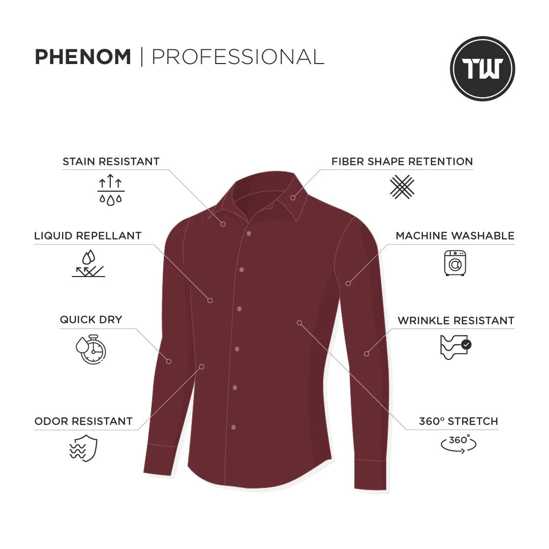 Phenom Professional Maroon Long Sleeve Men's Dress Shirt *FINAL SALE*