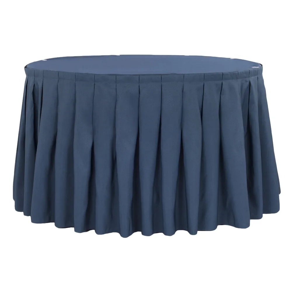 Polyester 21ft Table Skirt - Navy Blue