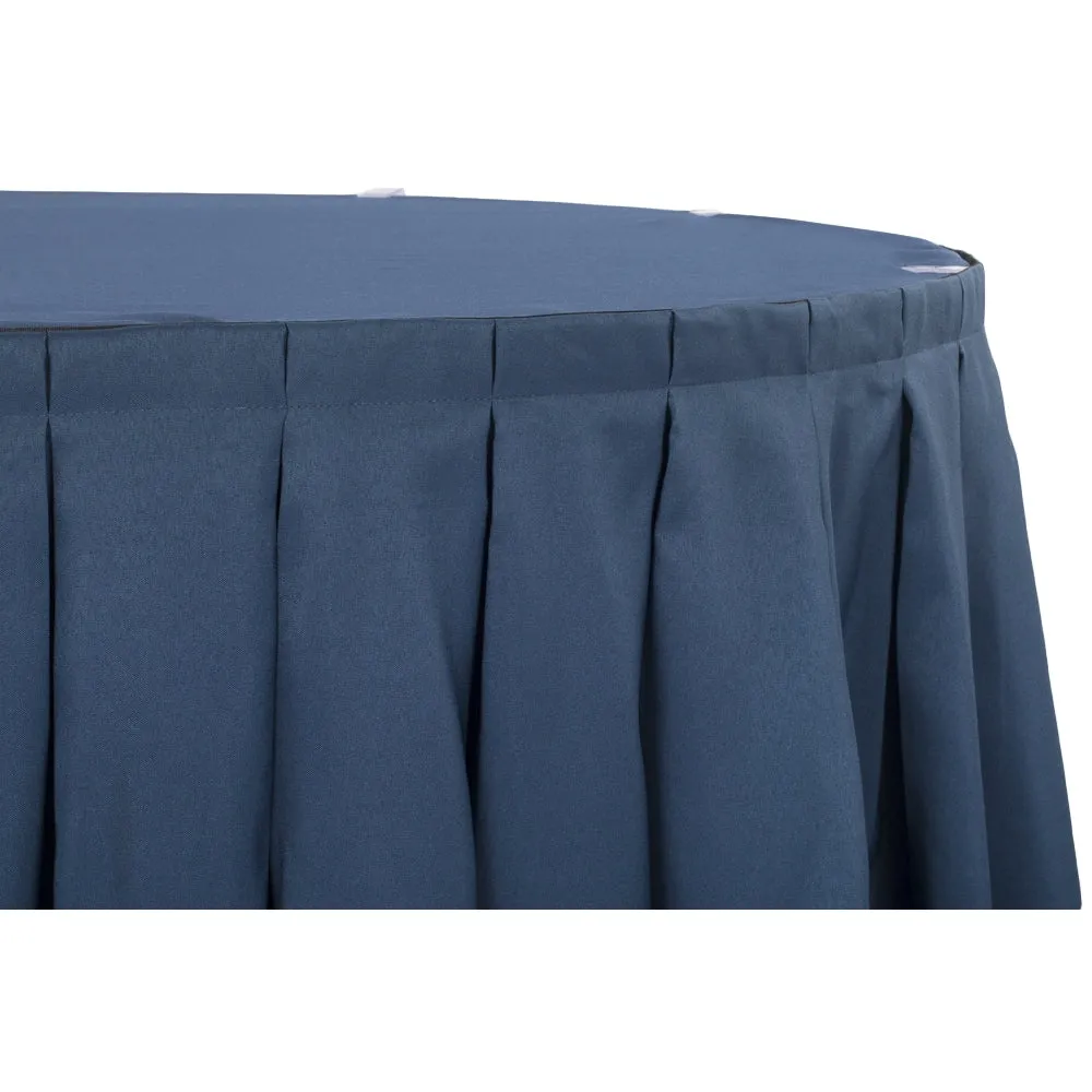 Polyester 21ft Table Skirt - Navy Blue