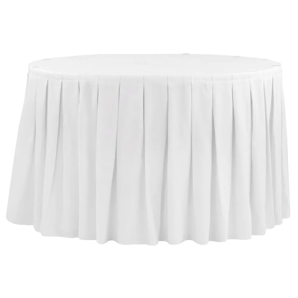 Polyester 21ft Table Skirt - White