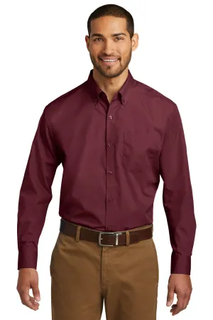 Port Authority® Long Sleeve Carefree Poplin Shirt. W100