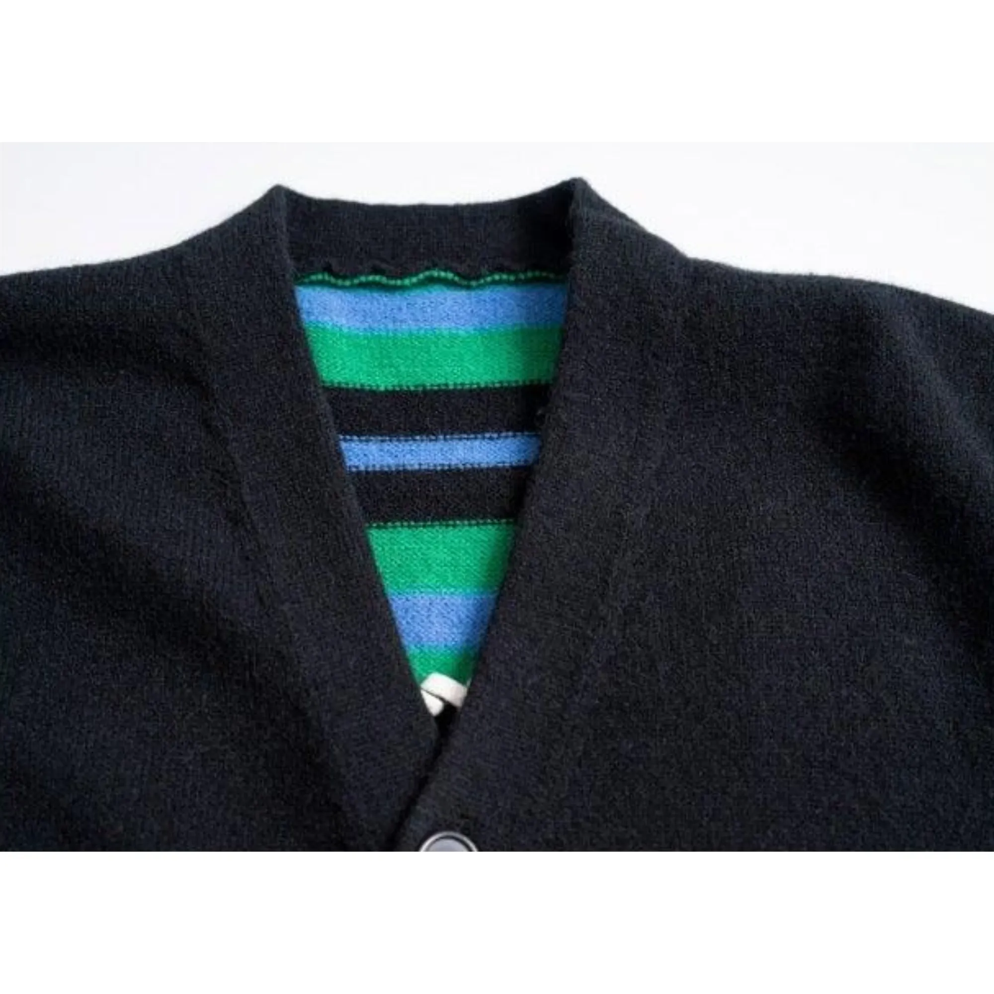 Pre Order:  Black Striped V-Neck Cardigan Sweater