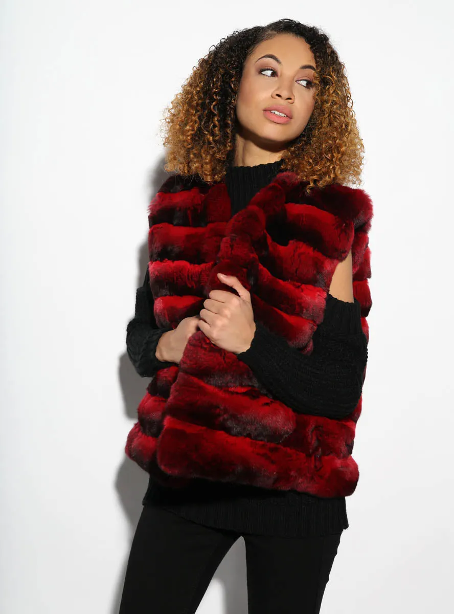 Red Chinchilla Fur Vest