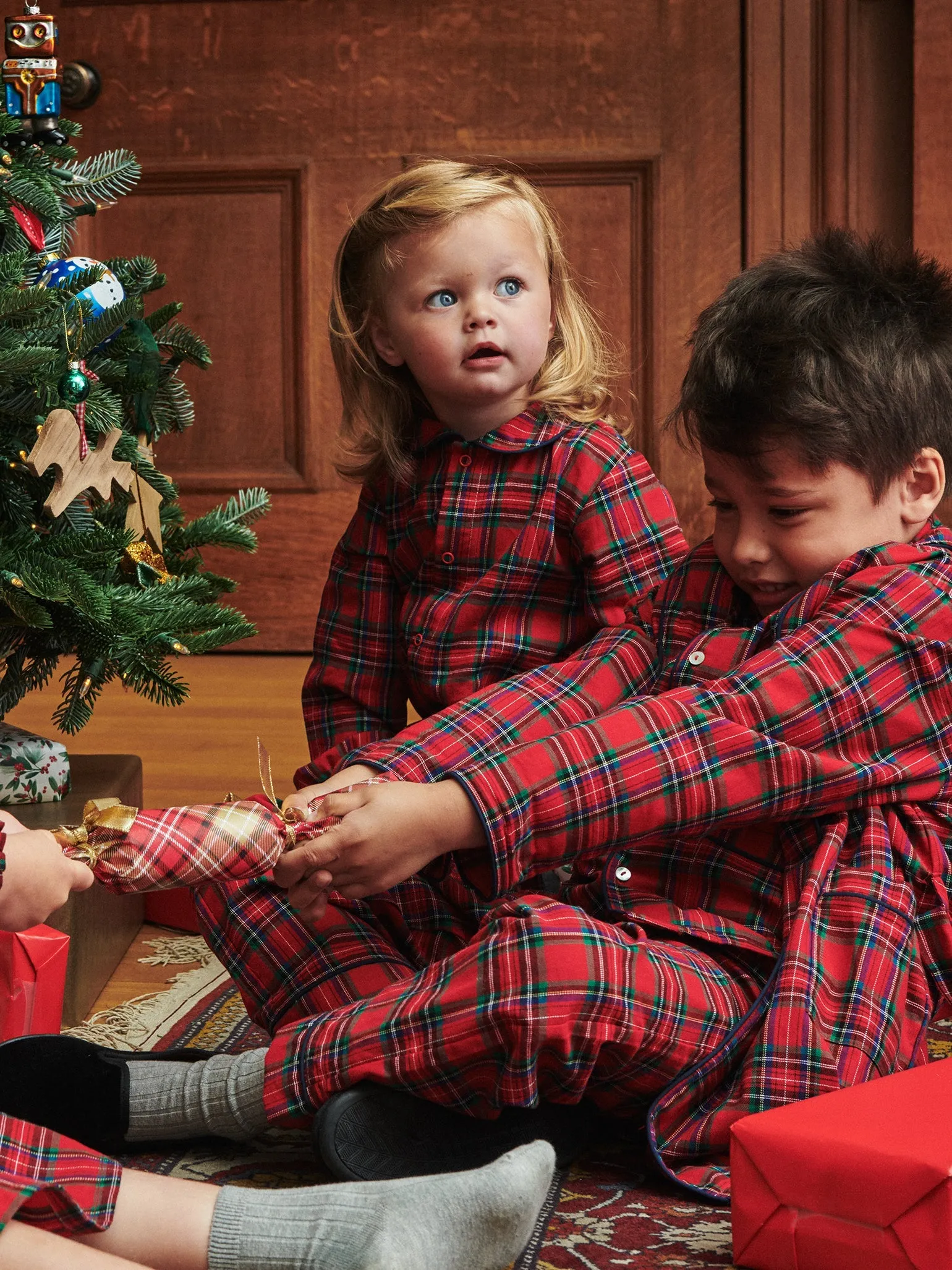 Red Tartan Navidad Baby Pyjamas